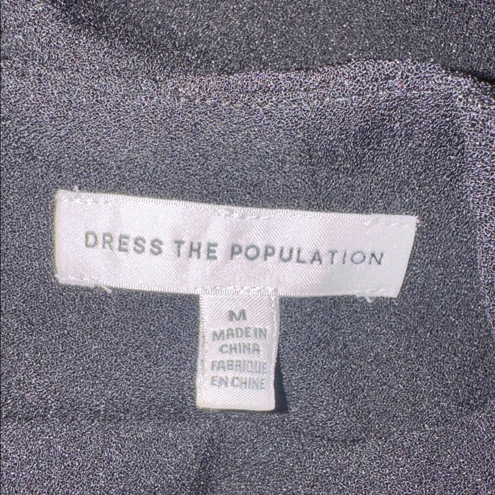 NWOT Dress the Population Lainey Cap Sleeve Midi Dress Black Sz M - Picture 4 of 6